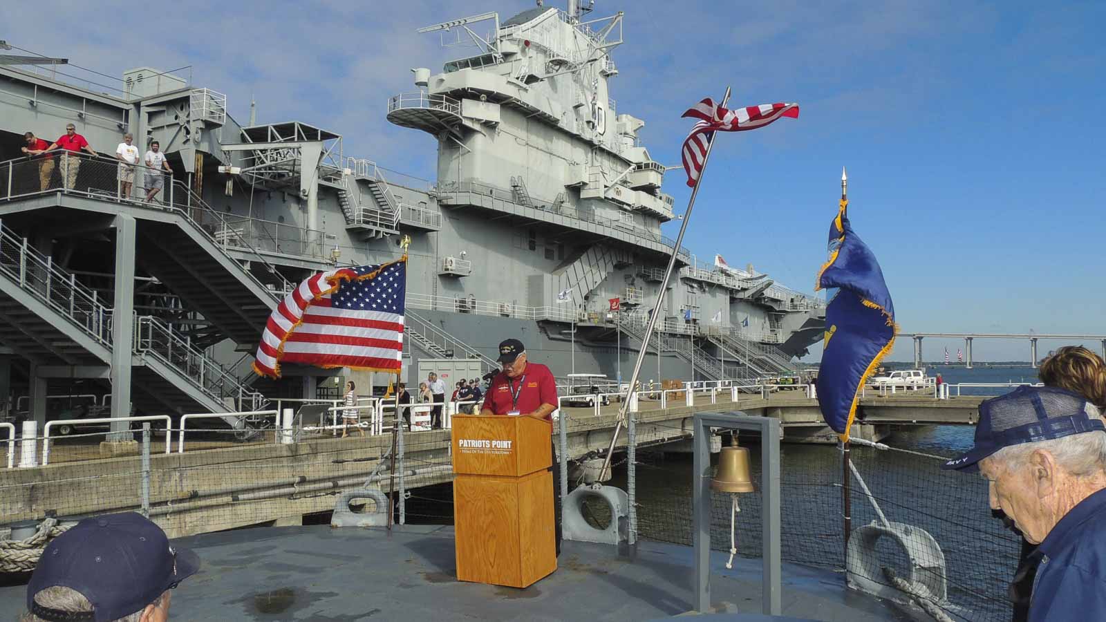 USS Laffey Member Giving Speech - Patriots Point Foundation