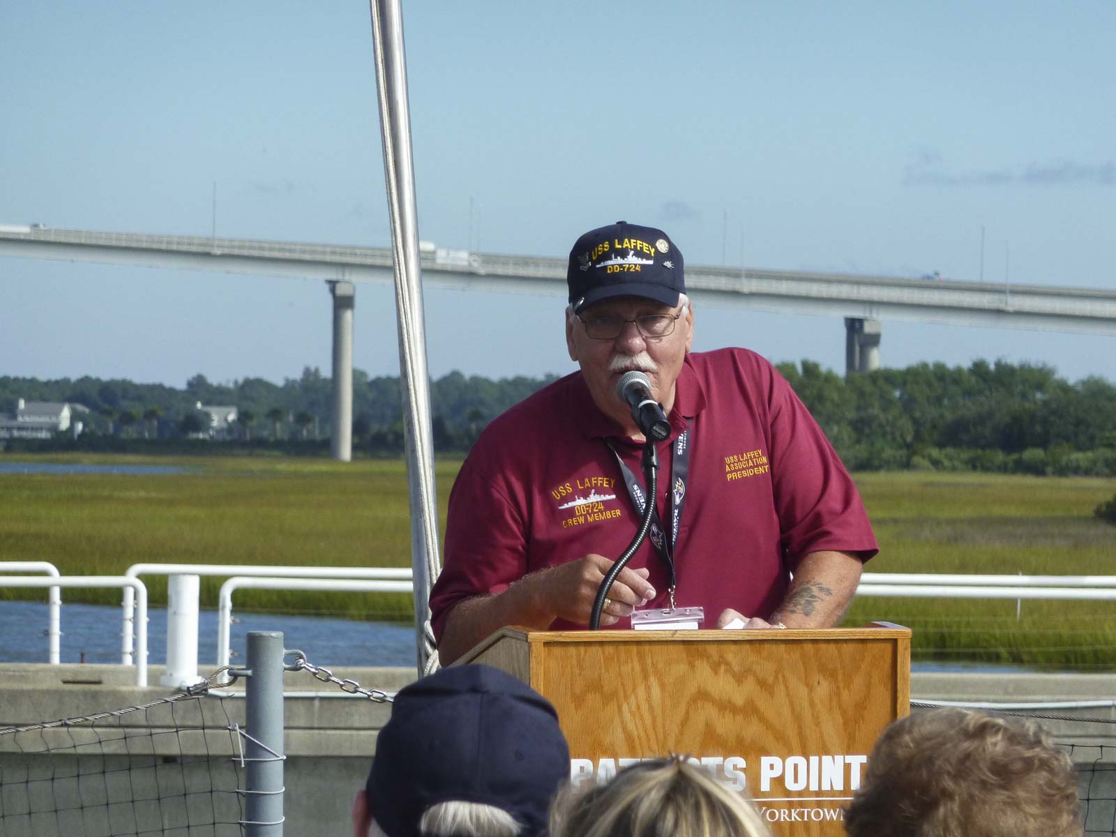 USS Laffey Worker Giving Speech - Patriots Point Foundation